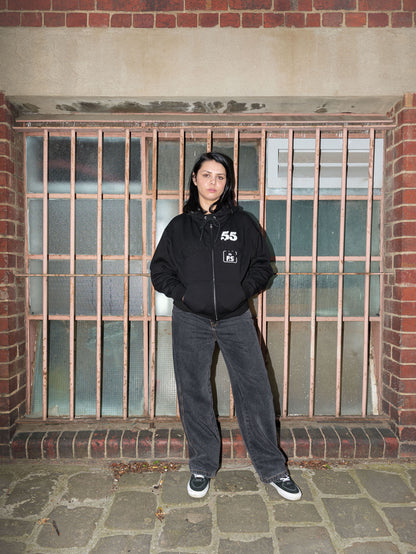 CROWN ZIP HOOD BLACK