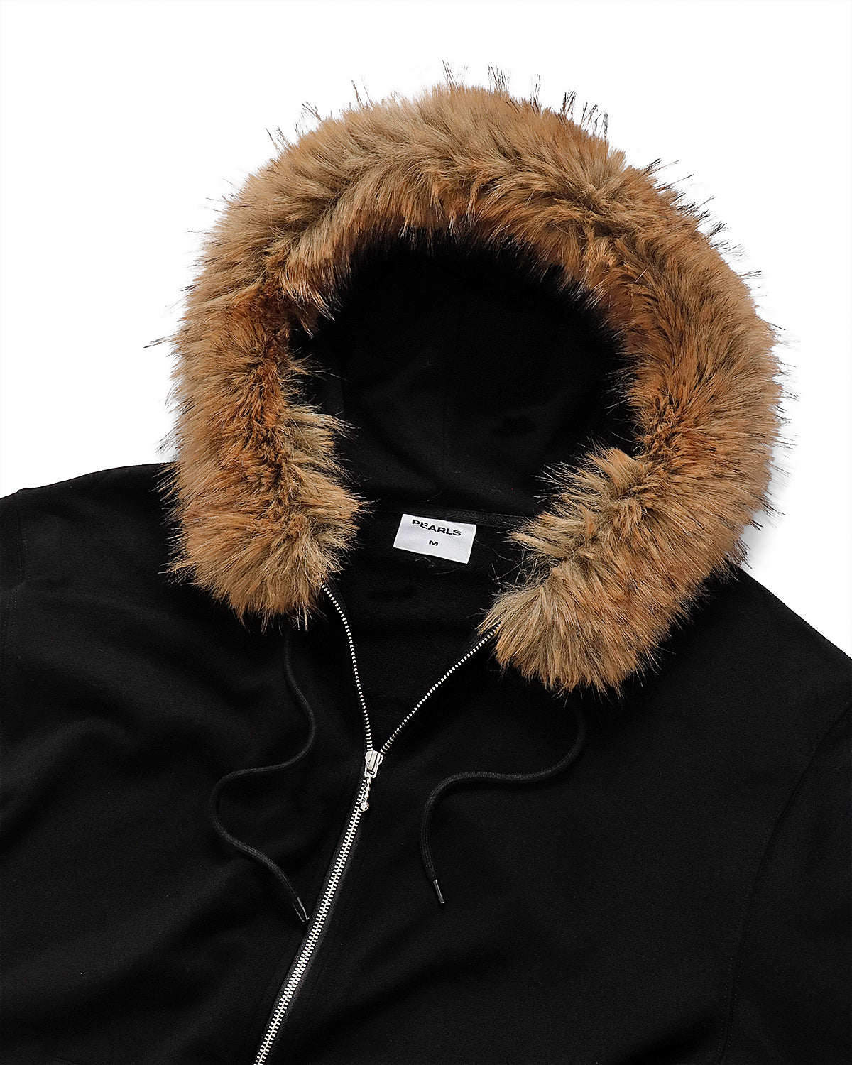 FUR ZIP HOOD BLACK (SOFT CUT)