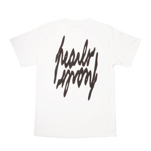 Open image in slideshow, SCRIPT BACK TEE WHITE

